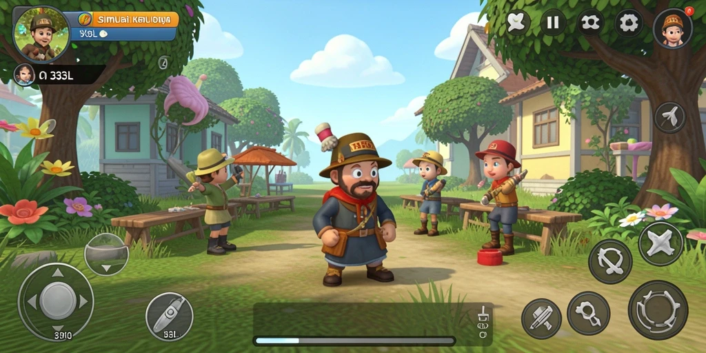 Tangkapan layar gameplay 33L menampilkan simulasi kehidupan yang realistis.