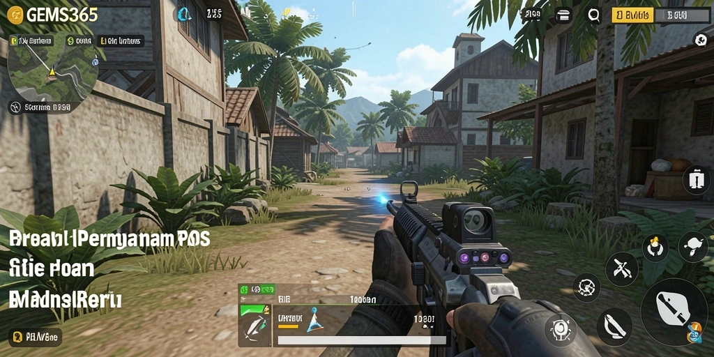 Tampilan gameplay GEMS365 dengan aksi seru dalam mode TPS.