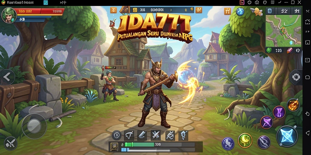 Screenshot IDA777 menampilkan karakter dalam aksi menghadapi musuh di lahan pertempuran RPG.