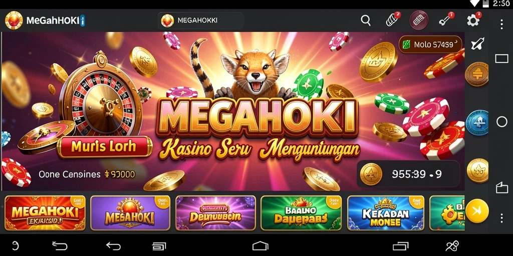 Tampilan gameplay seru di MEGAHOKI yang memukau.