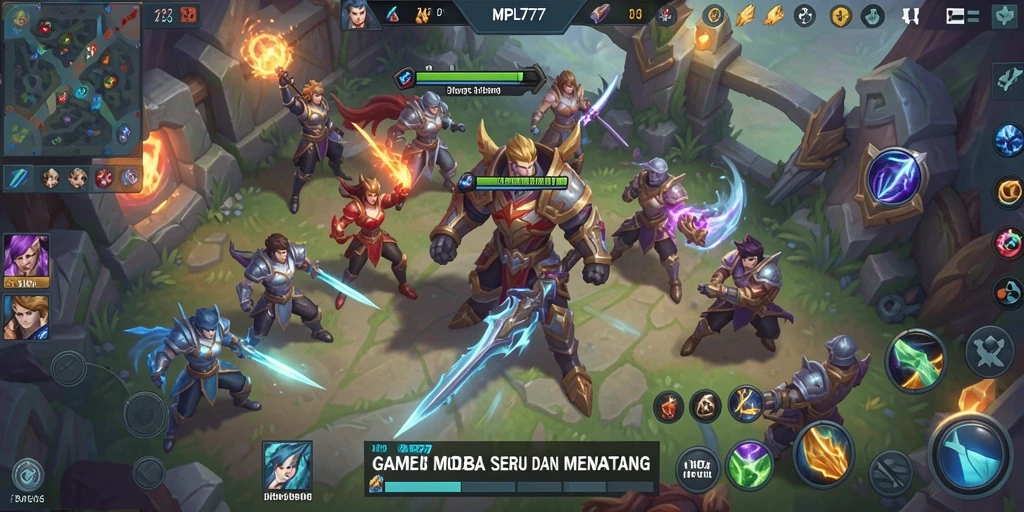 Tampilan gameplay menarik dari MPL777 dengan berbagai hero beraksi.