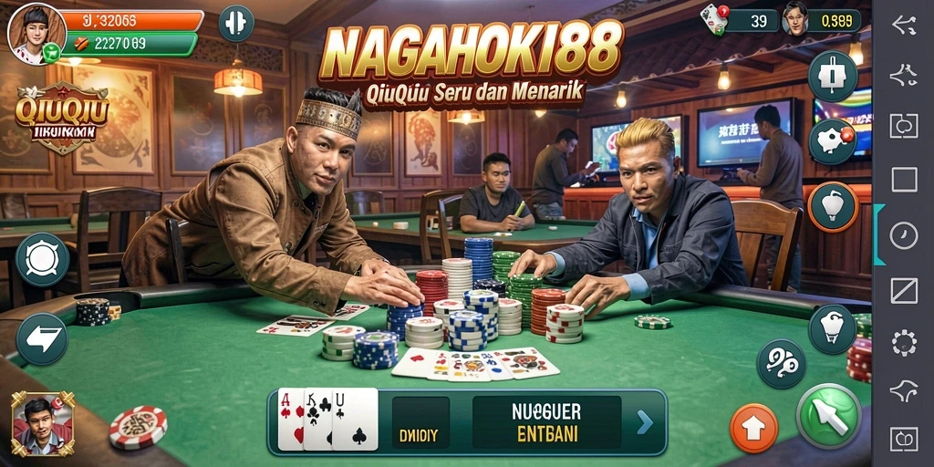 Tampilan gameplay seru dari NAGAHOKI88, permainan QiuQiu yang menarik.